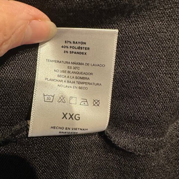 Mod Ref XXL Short Sleeve Pullover V-Neck Lightweight Sweater Black Layering - Picture 5 of 9